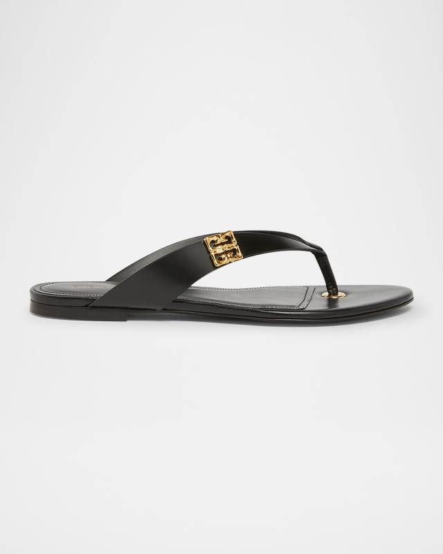 4G Liquid Leather Thong Sandals